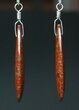 Ruby Red, Agatized Dinosaur Bone (Gembone) Earrings #84750-2